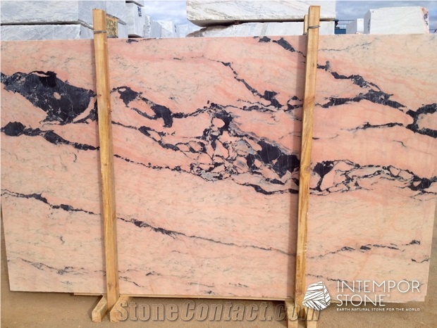 Rosa Portogallo Veined Marble Slabs