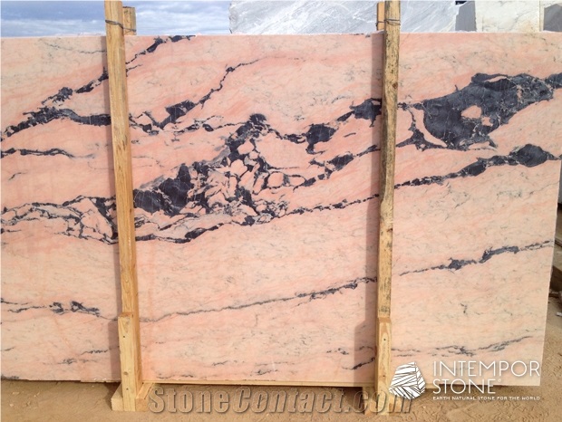 Rosa Portogallo Veined Marble Slabs