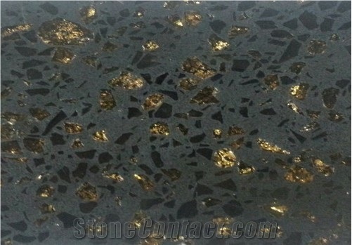 Black Quartz Stone Tiles Slabs