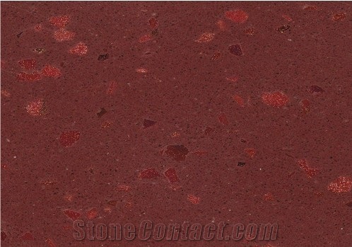 Red Quartz Stone Tile Slab