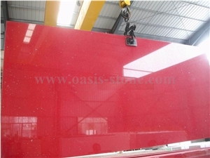 Red Galaxy Quartz Stone Slab