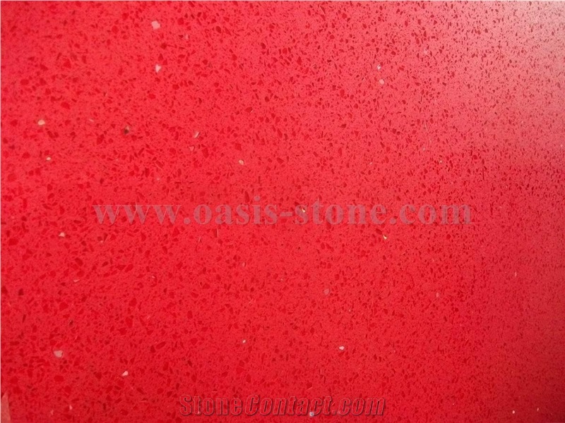 Red Galaxy Quartz Stone Slab