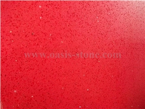 Red Galaxy Quartz Stone Slab