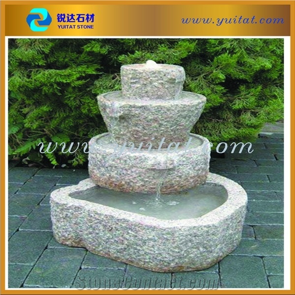 Garden Decorative Hollow Granite 3 Tier Fountain