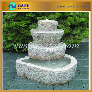 Garden Decorative Hollow Granite 3 Tier Fountain