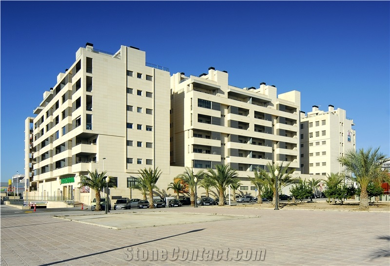 Amarillo Fosil - Fossil Yellow Limestone Wall Facade Projects