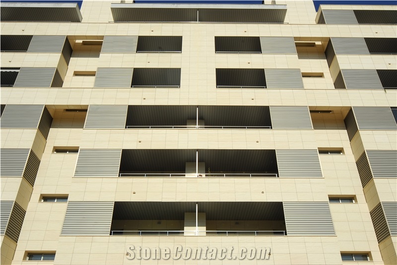 Amarillo Fosil - Fossil Yellow Limestone Wall Facade Projects