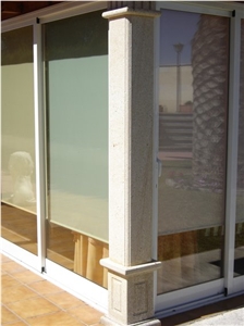 Amarillo Fosil Limestone Columns, Yellow Limestone Columns