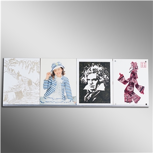 Art Work Nano Crystallized Glass Stone Wall Decoration Stone Tile Colored Sculpture