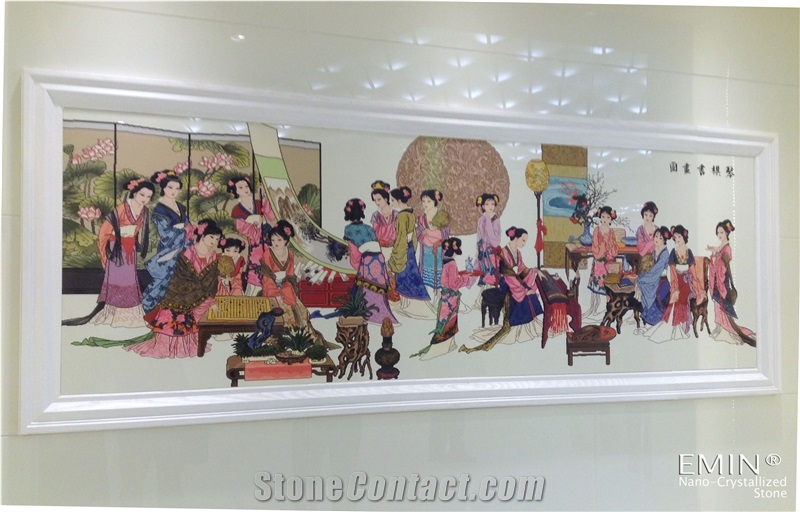 Home Decor Nano Crystallized Glass Stone Panels Carve Sculpture Art Works Artificial Stone Tile