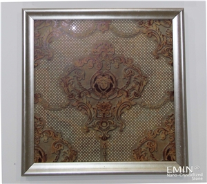 Internal Decor Nano Crystallized Glass Stone Panels Beige Art Works Stone Tile