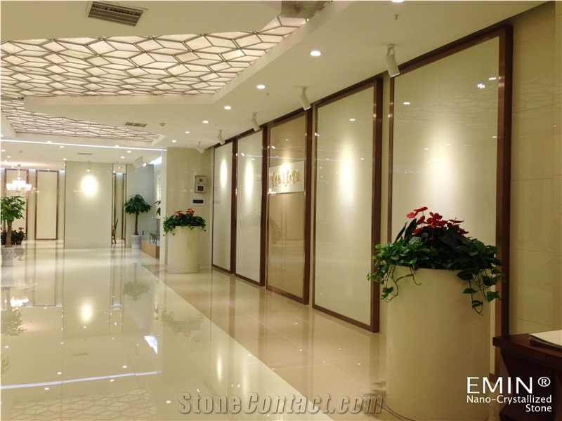 Nano Crystallized Stone Tiles Manmade Stone Interior Wall Tile Big Slab Customized
