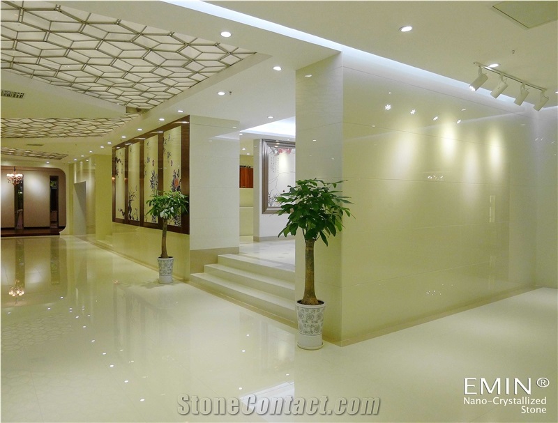 Nano Crystallized Stone Tiles Manmade Stone Interior Wall Tile Big Slab Customized