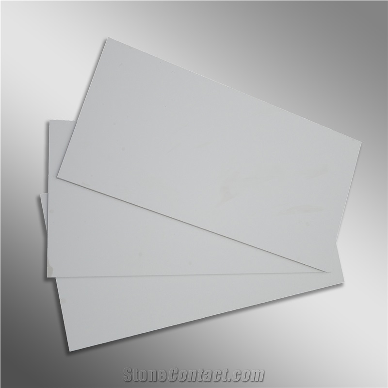 White Nano Crystallized Glass Panel Wall Tile Big Slab Polished Surface Customized Size