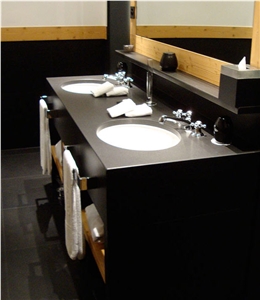 Black Quartz Stone Vanity Top