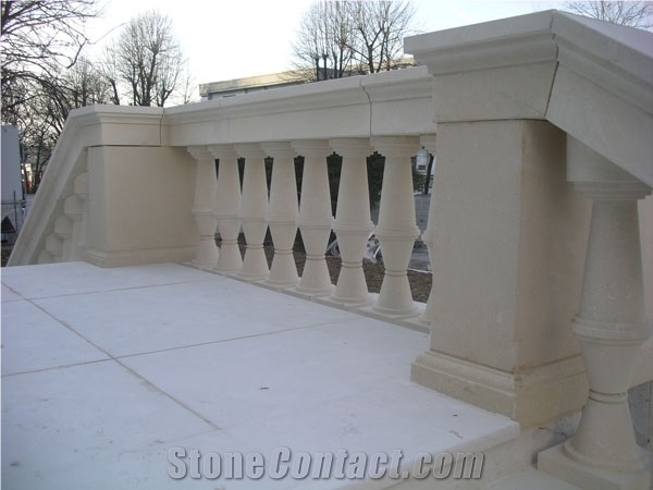 Bianco Perlino Marble Balustrades