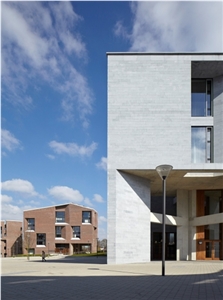 Irish Blue Limestone Sanded and Bush-Hammered Finish Facade