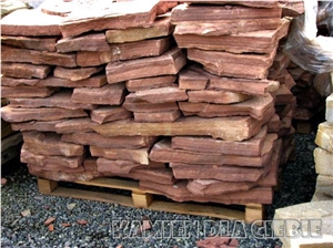 Red Sandstone Irregular Flags for Garden Walling