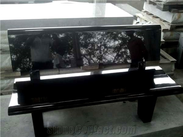 Chamrajnagar Black Granite Monumental Bench
