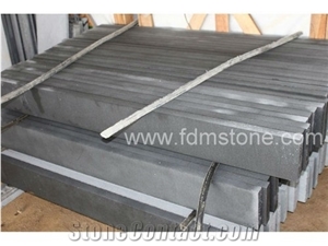 Cheap Decorative Patio Steps,Polished Black Basalt Mongolia Charmfered Steps Treads,Step Standard Sizes