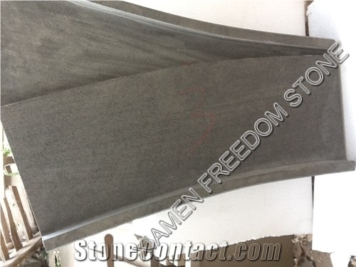 China G684 Curved Pool Coping,Pool Tiles,Curved L Shape, Stone Black Basalt Pool Coping