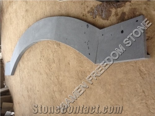 China G684 Curved Pool Coping,Pool Tiles,Curved L Shape, Stone Black Basalt Pool Coping