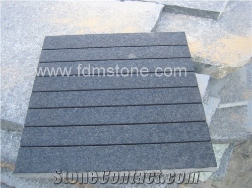 Flamed Brushed Basalt Grooved G684 Pavers,Cubestone,Kerbstone,Random Paving Sets