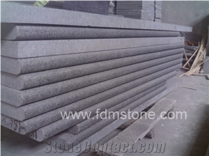 G684 Basalt Step Bullnosed,Round Edge Stairs Risers,Treads,Staircase,Stair Threshold Honed,Flamed,Bushhammered,Polished,Brushed