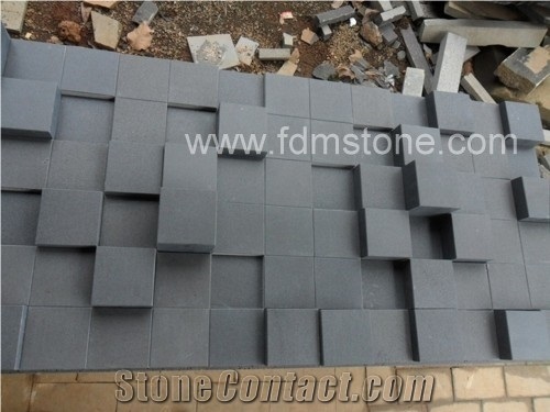 Hainan Black Basalt Background Wall, Polished Mosaic for Walling Stone,3d Wall 
