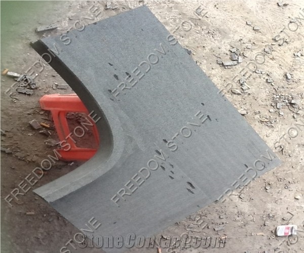 Hainan Black Basalt Pool Coping,Bullnose Stone Paver,Bullnose Stone