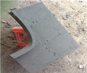 Hainan Black Basalt Pool Coping,Bullnose Stone Paver,Bullnose Stone