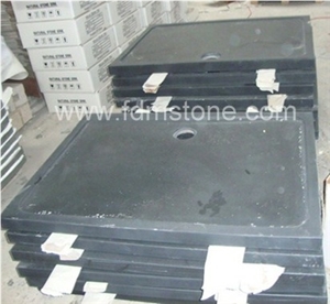 Square Black Basalt Honed Shower Tray,Stone Shower Panel for Bathroom, G684 Tub Base,Solid Surface Shower Base