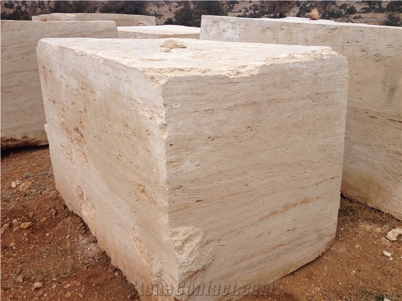 Classic Travertine Block, Turkey Light Travertine
