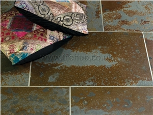Brazilian Multicolour Slate Riven Floor Tiles, Ardosia Multicolor Slate Tiles