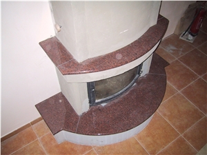 Tranas Red Granite Fireplace