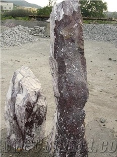Levander Monolith Marble Garden Stones, Lilac Marble Garden Stones