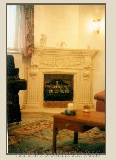 Malta Stone Hand Carved Fireplace, Malta Stone Limestone Fireplaces
