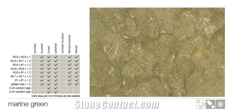 Marine Green Limestone Tiles