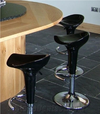 China Black Natural Slate Floor and Wall Tiles