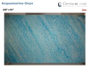Acquamarine Onyx Slab 100 Natural Translucent Crystaline Stone