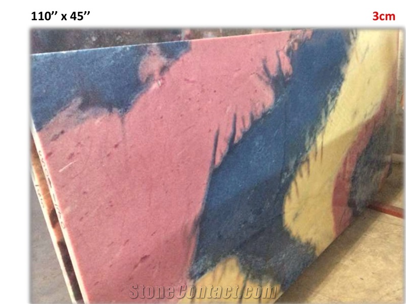 Art Marble Multicolor Slab 100 Natural Crystaline Stone, Arts Marble