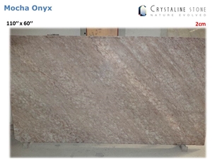Mocha Onyx Slab 100 Natural Translucent Crystaline Stone
