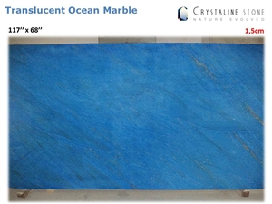 Ocean Blue Crystaline Marble Slab 100 Natural Translucent Crystaline Stone Free Shipping