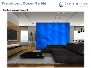 Ocean Blue Crystaline Marble Slab 100 Natural Translucent Crystaline Stone Free Shipping