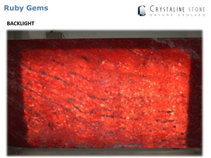 Ruby Red Onyx Gem Slab for Kitchen - Bath 100 Natural Translucent Crystaline Stone, Ruby Gems Red Onyx