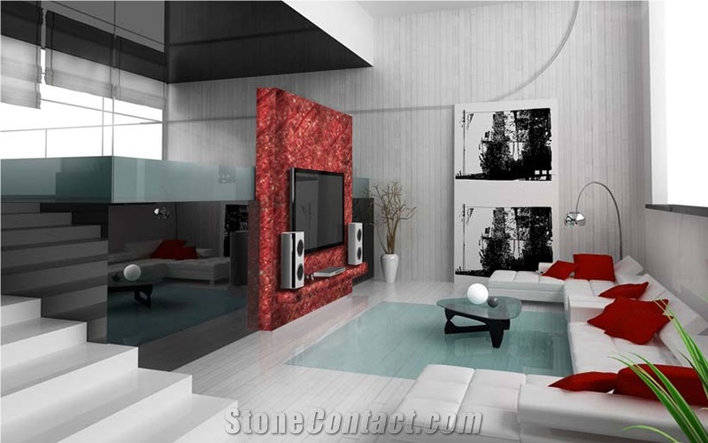 Ruby Red Onyx Gem Slab for Kitchen - Bath 100 Natural Translucent Crystaline Stone, Ruby Gems Red Onyx