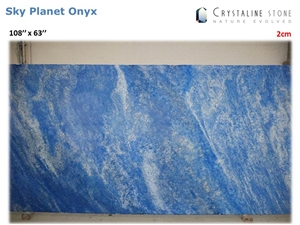 Sky Planet Onyx Slab 100 Natural Translucent Stone, United States Blue Onyx