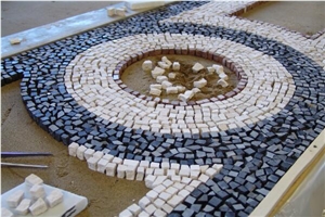 Inlaid Terrazzo and Roman Mosaic Floor