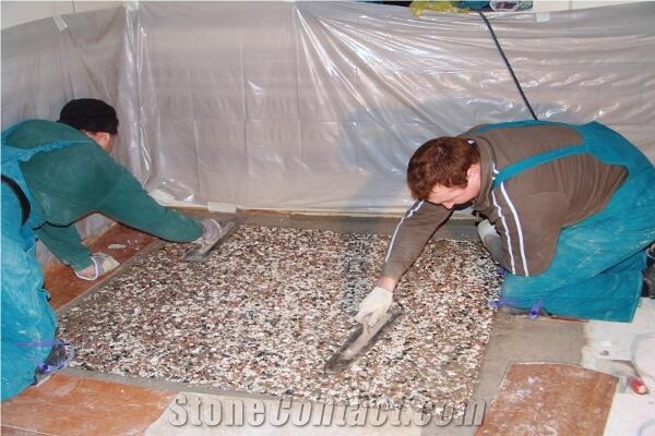 Inlaid Terrazzo and Roman Mosaic Floor