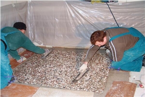 Inlaid Terrazzo and Roman Mosaic Floor